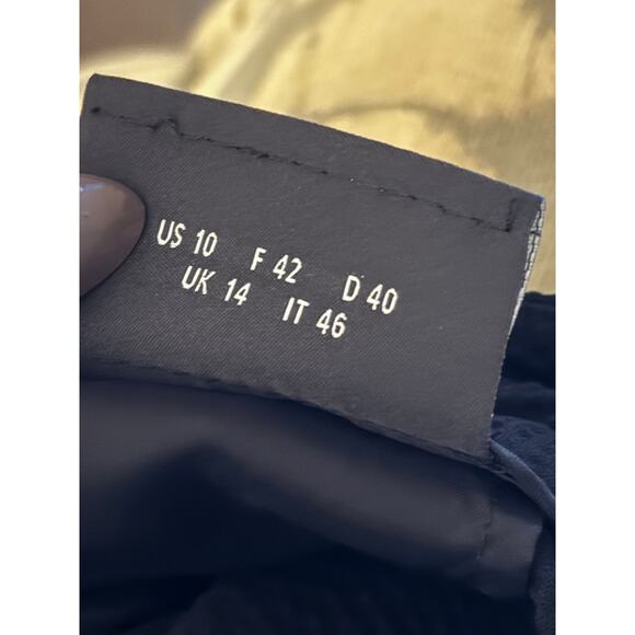 AKRIS black wool textured flat front textured cropped high rise dress pants - Picture 11 of 12